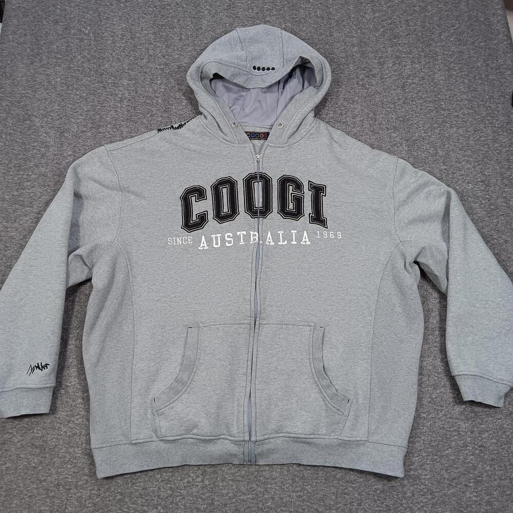 Coogi Hoodie Mens 3XL Full Zip Embroidered Sweatshirt Pullover Australia 1969